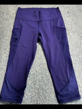 Women's Lululemon Fast As Light Crop Leggings- Emperor Blue Purple- Size 10